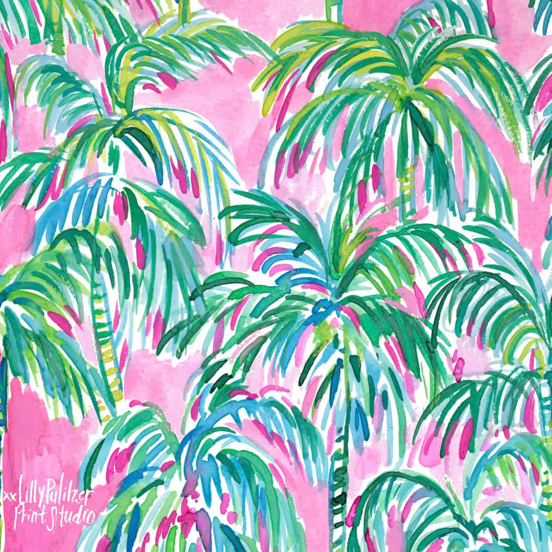 Lilly Pulitzer 棕櫚樹水彩印花 壁紙