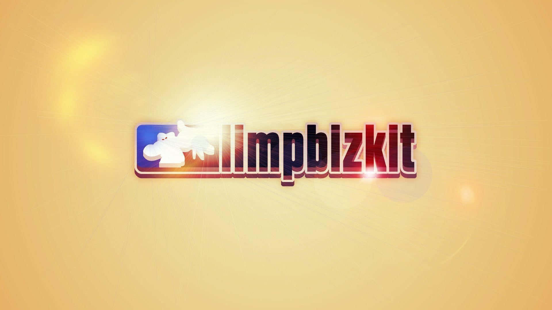  壁紙 — Limp Bizkit 標誌在溫暖的金色背景上散發出燦爛的陽光效果。