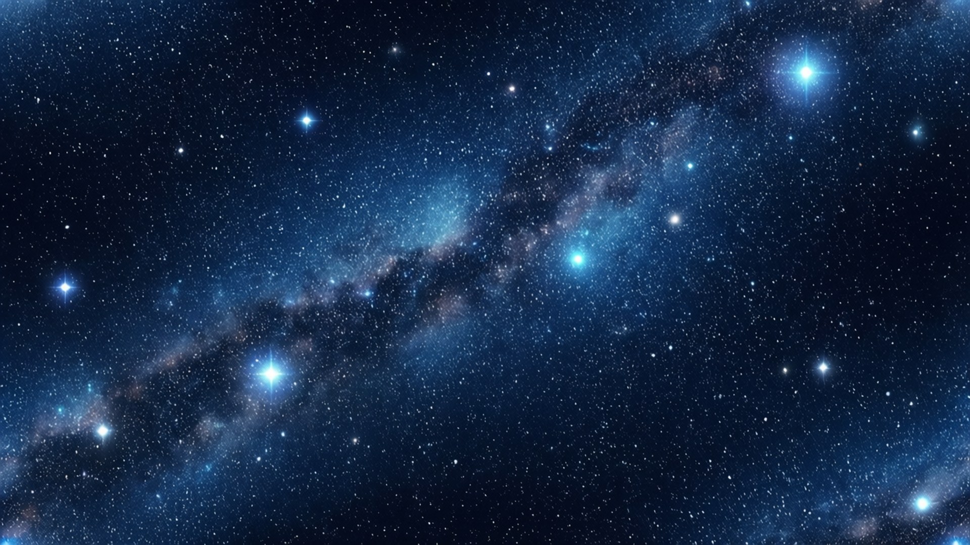 Starry Night Seamless 壁紙 — 令人嘆為觀止的銀河系景觀，藍色星星和宇宙塵埃在深邃的夜空中閃耀。
