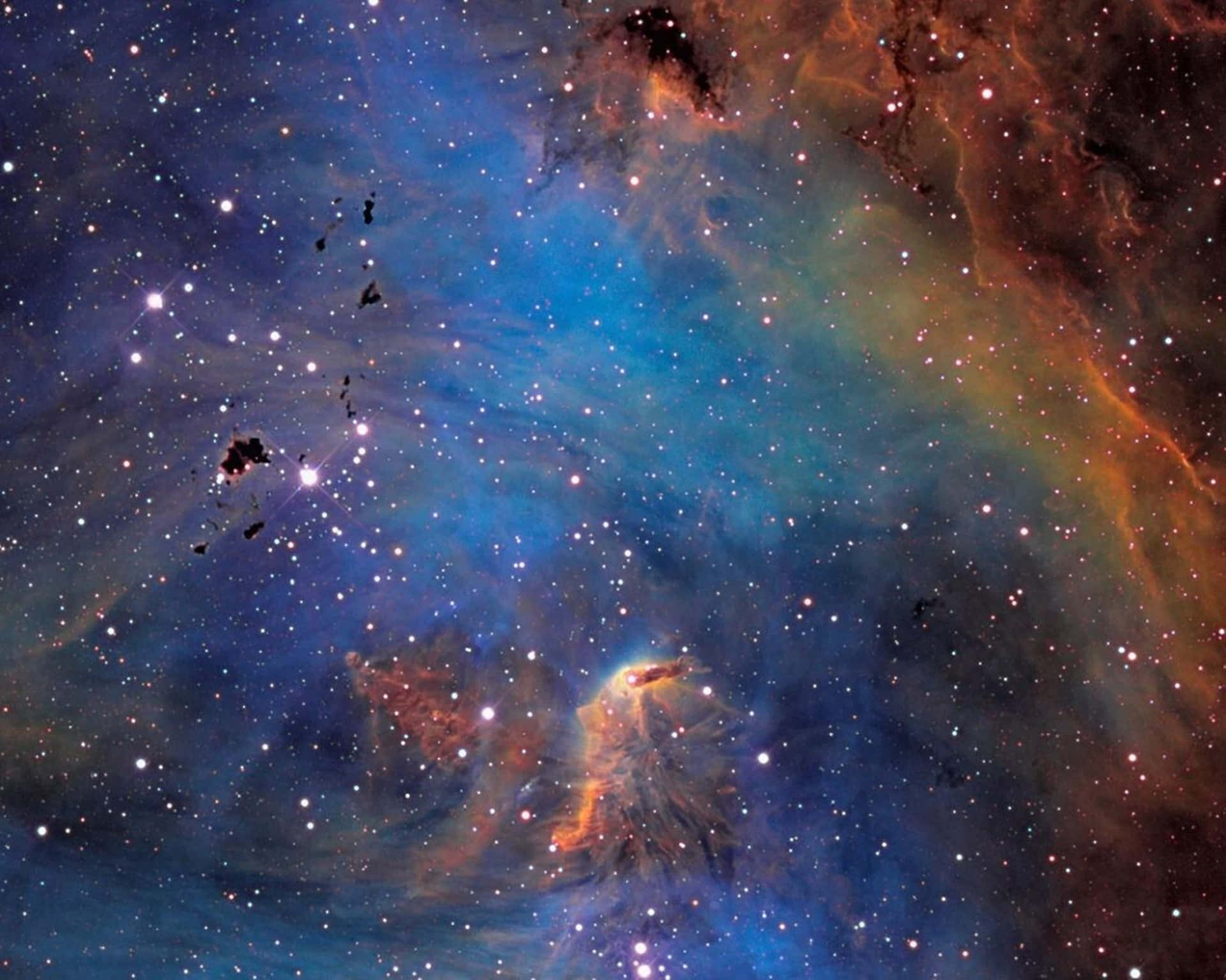 深空中鮮豔的宇宙星雲和星星 — 宇宙 壁紙