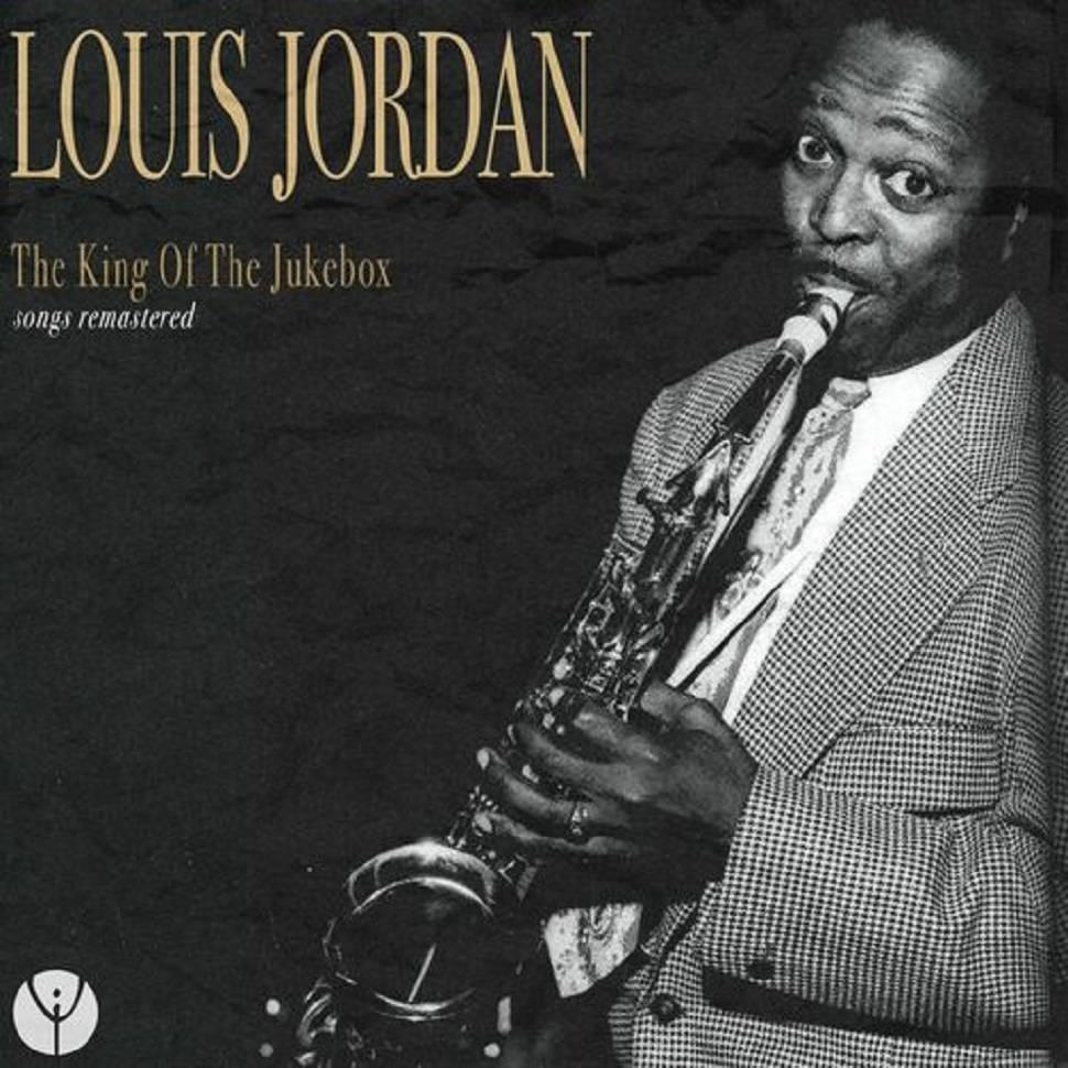 路易斯·喬丹在復古專輯封面上吹奏薩克斯風。 — Jordan Logo 壁紙