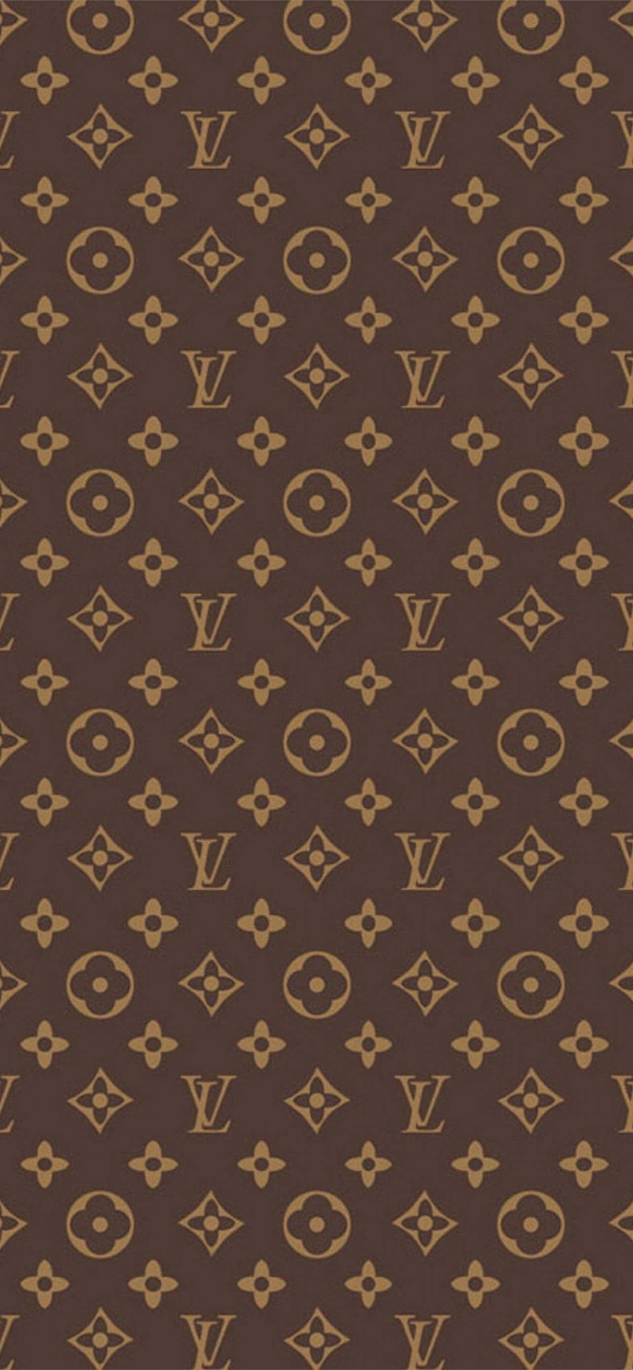 棕色與金色的Louis Vuitton monogram圖案 壁紙