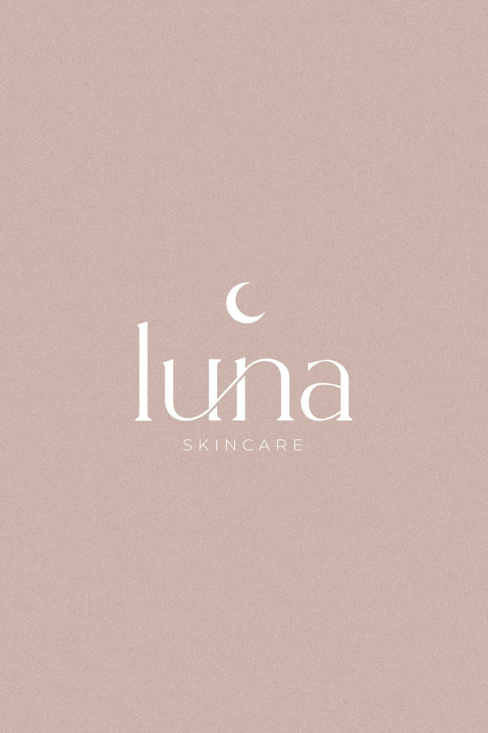 Minimalist Logo 桌布 壁紙 — Luna Skincare 的極簡標誌，以白色手寫字體呈現於柔和的紫灰色紋理背景上。