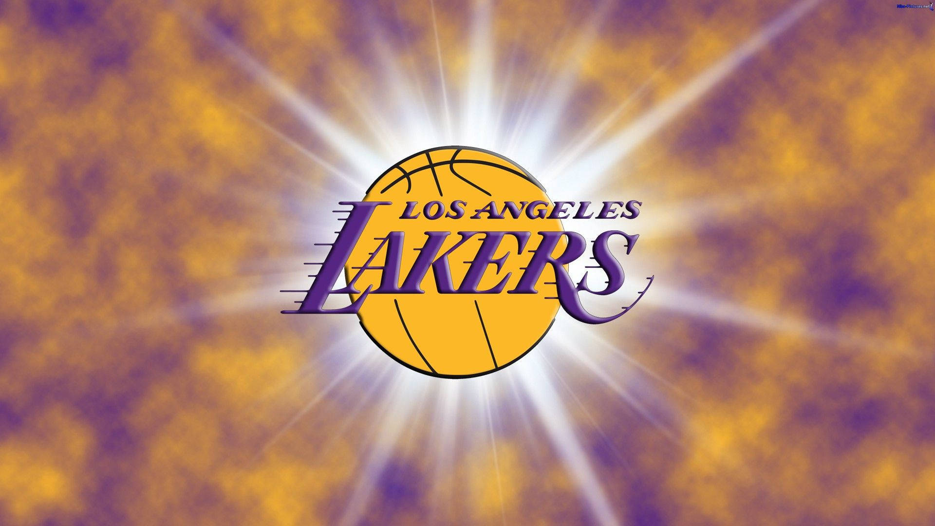 洛杉磯湖人籃球隊標誌閃耀著光芒。 — NBA 壁紙
