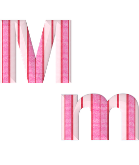 風格化粉色條紋字母M 壁紙