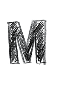 黑色黑板字母M 壁紙