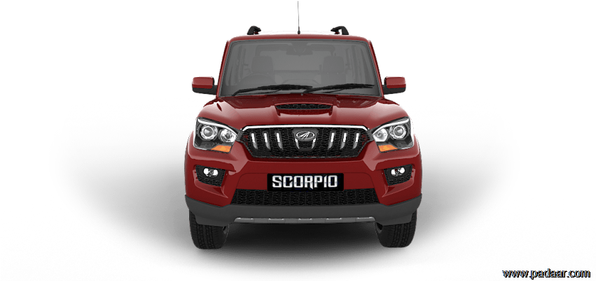 紅色Mahindra Scorpio前視圖 壁紙