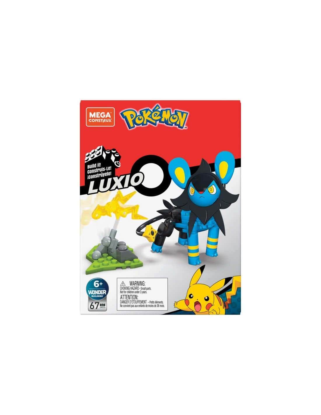Mega Construx Pokémon Luxio 積木玩具套裝盒（附皮卡丘） — 3D 壁紙