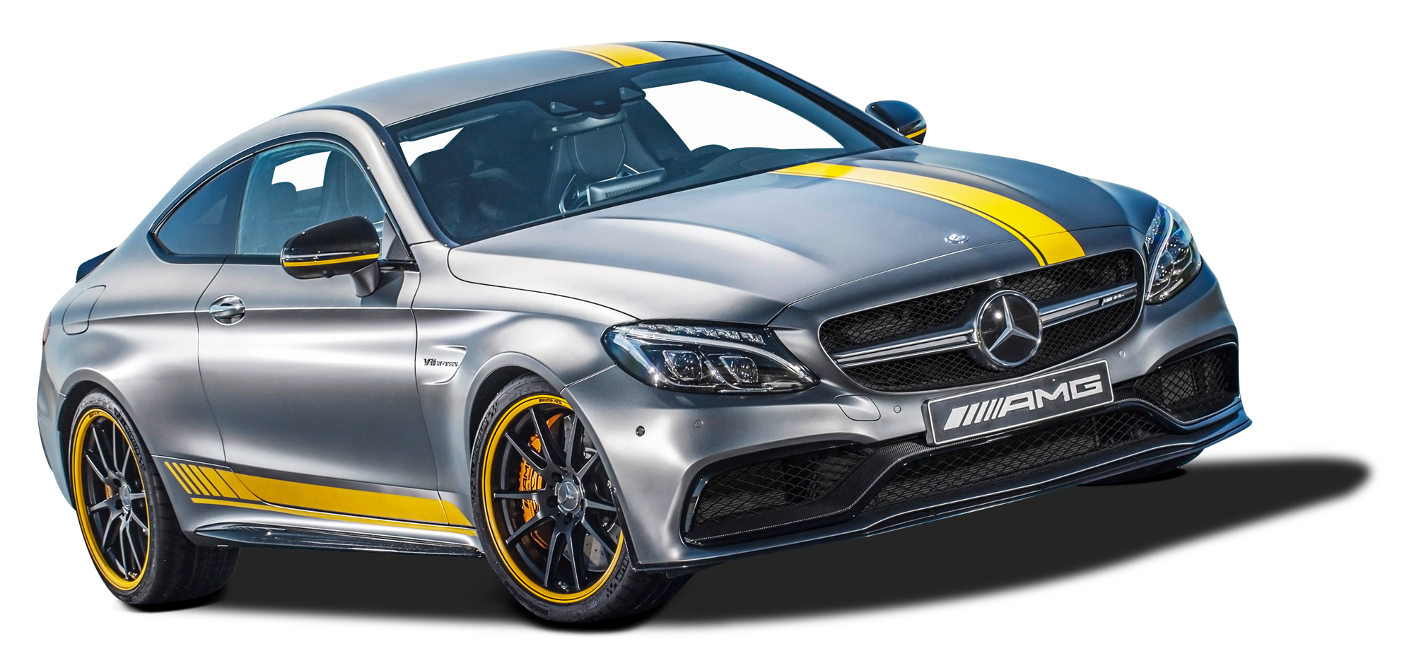 Mercedes AMG C63 Coupe 黃色條紋 壁紙