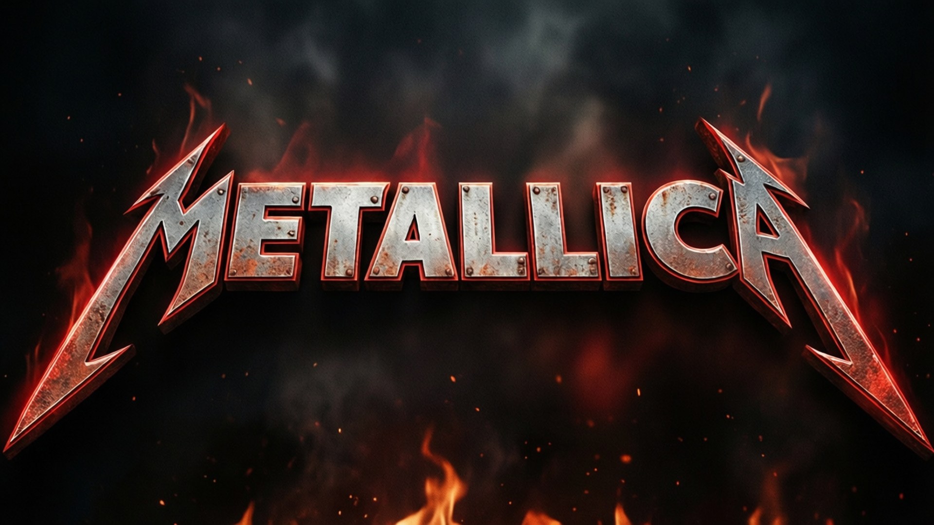 Metallica 生鏽文字標誌 壁紙