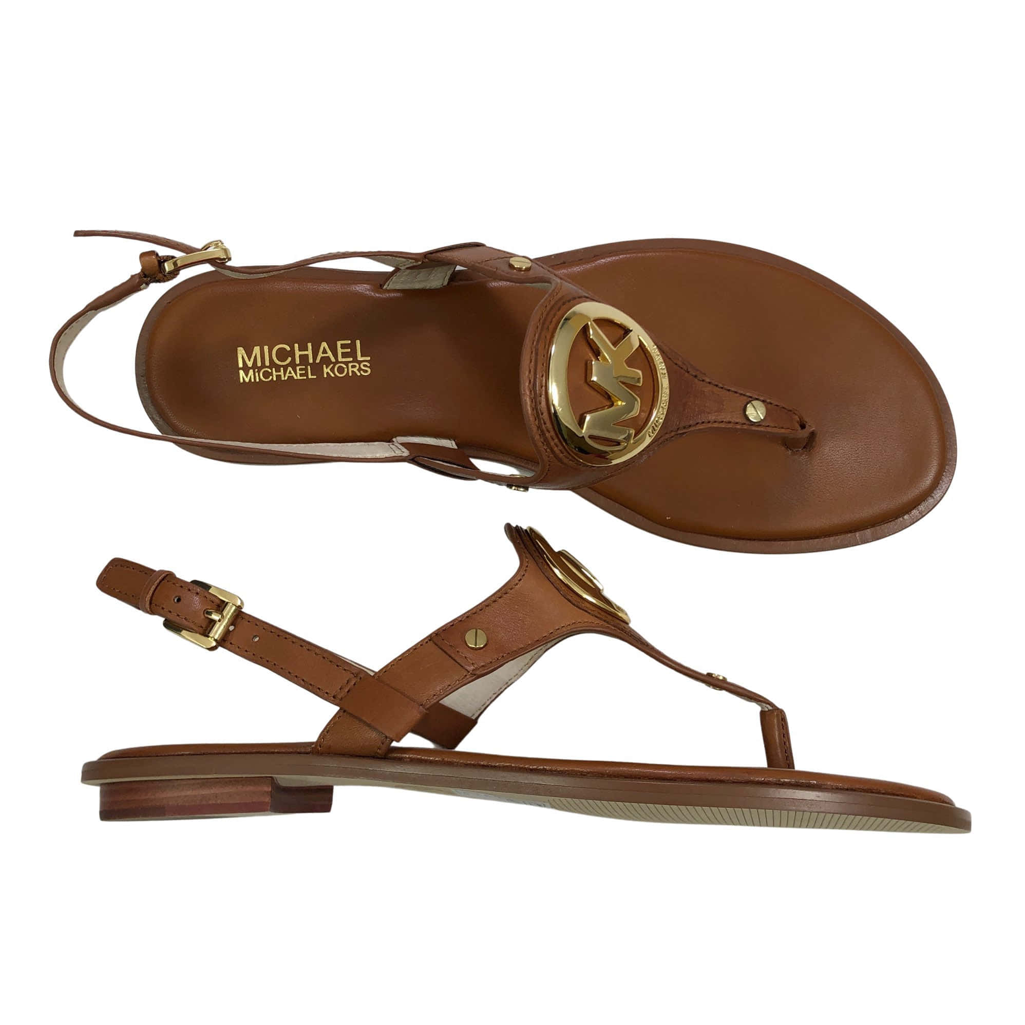 Michael Kors 棕褐色皮革涼鞋 壁紙