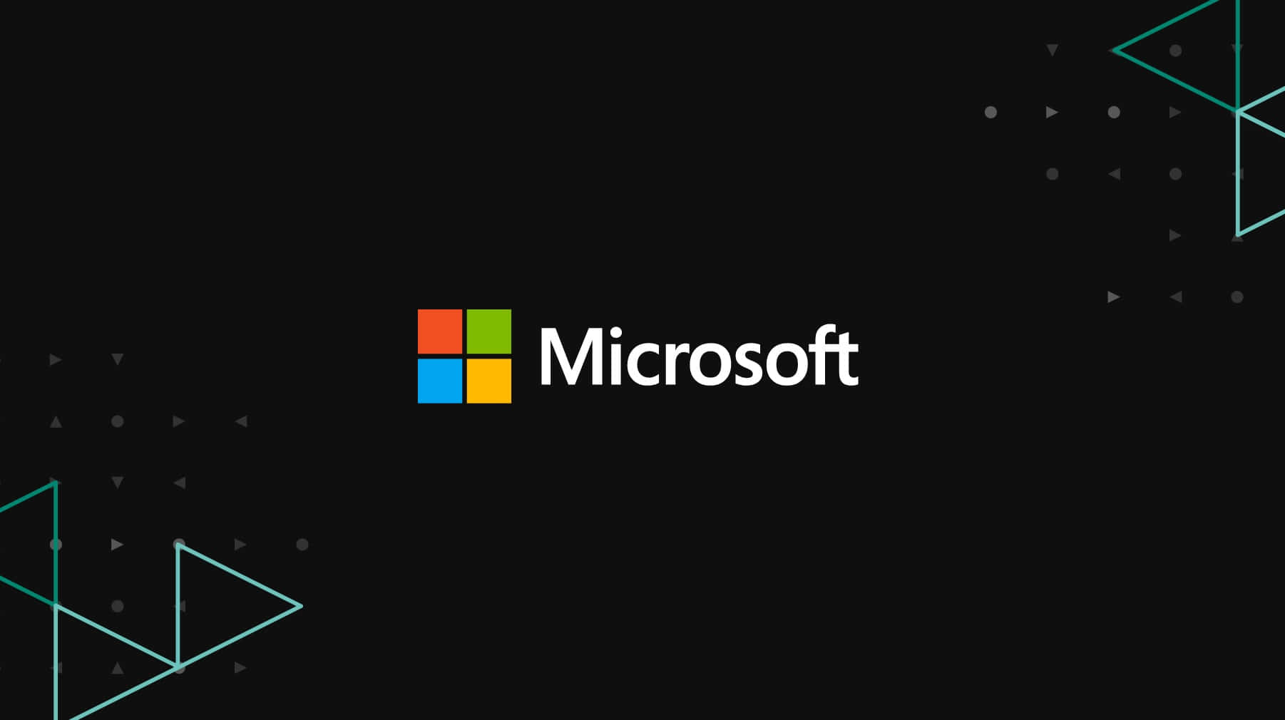 黑色背景上帶有青綠色幾何形狀的 Microsoft 標誌 — Microsoft Teams 壁紙