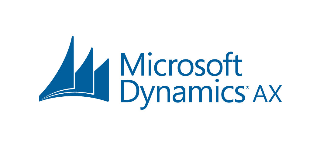 microsoft 桌布 壁紙 — Microsoft Dynamics AX 標誌，藍色文字和帆船圖示，背景為白色雲朵形狀。
