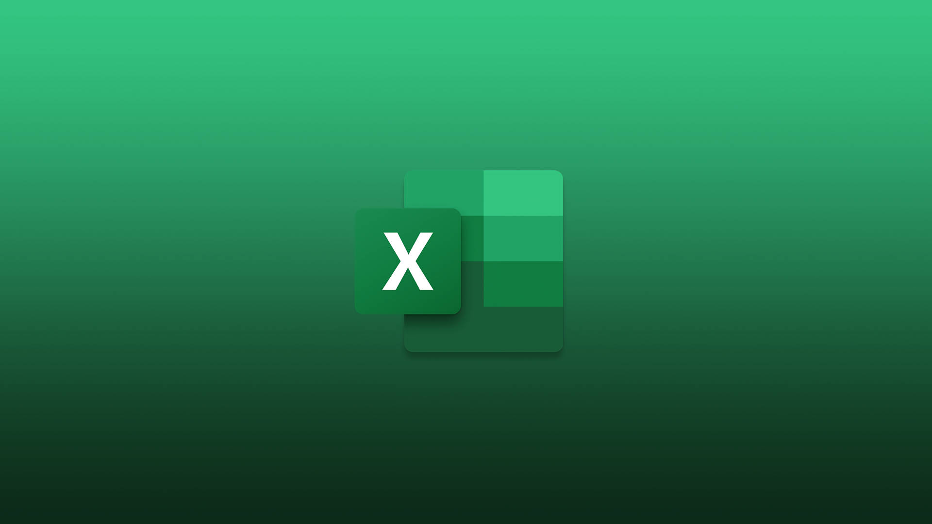 漸變綠色背景上的 Microsoft Excel 標誌 — Microsoft 壁紙