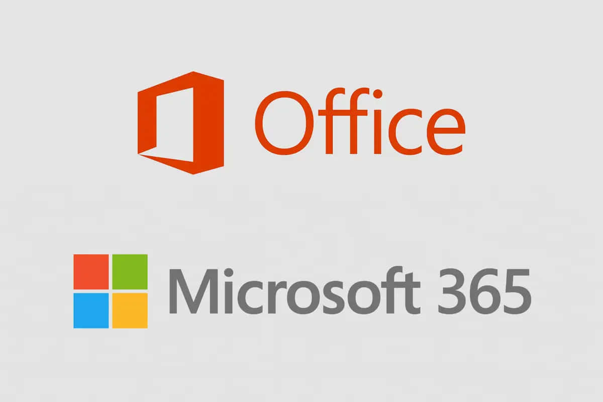 淺灰色背景上的 Microsoft Office 和 Microsoft 365 標誌 — Microsoft 壁紙