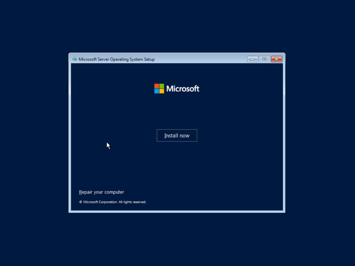 Microsoft Server作業系統設定視窗，帶有安裝按鈕 — Windows 11 壁紙