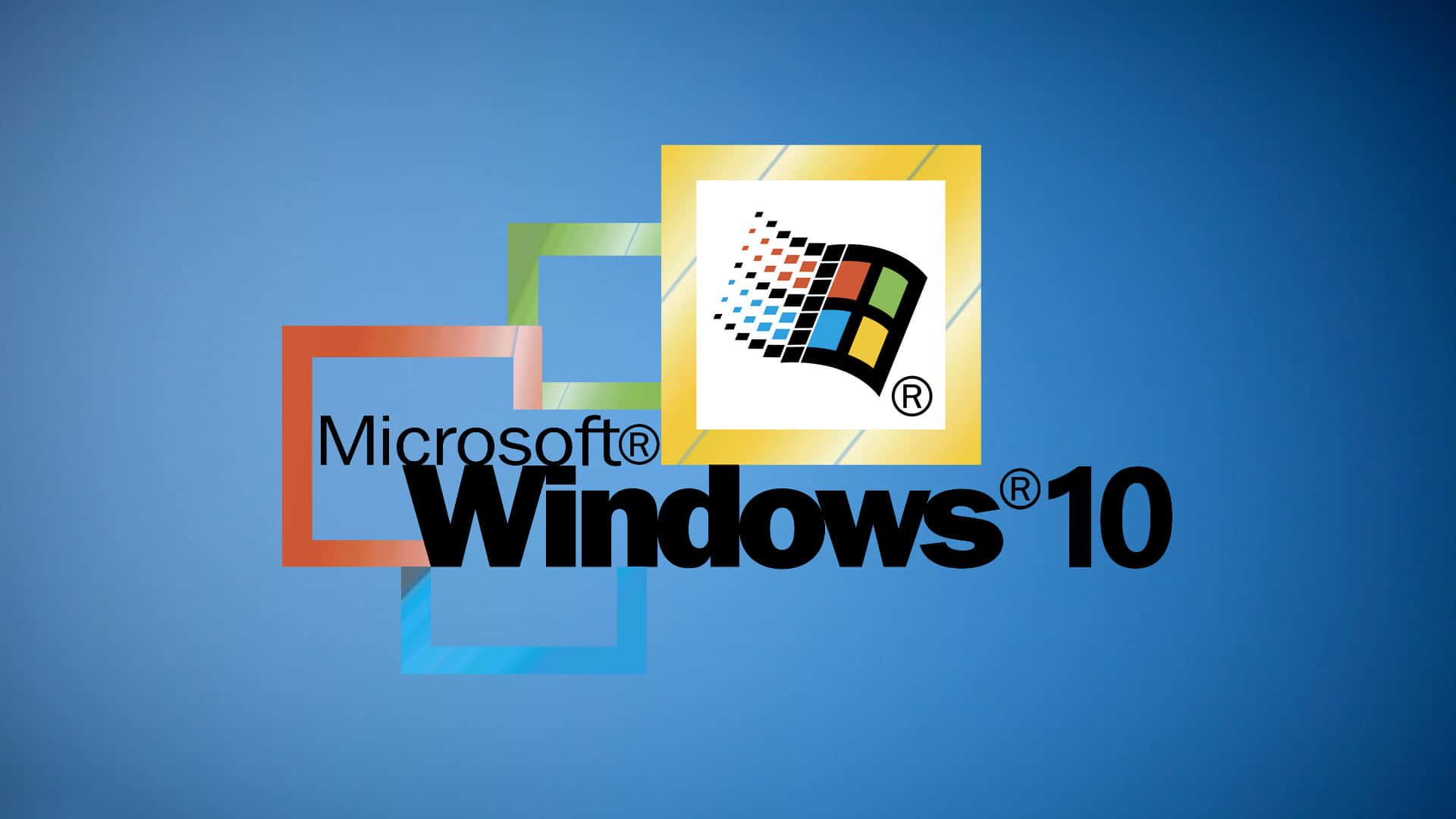 Microsoft Windows 10 操作系統標誌，藍色背景上帶有彩色方塊。