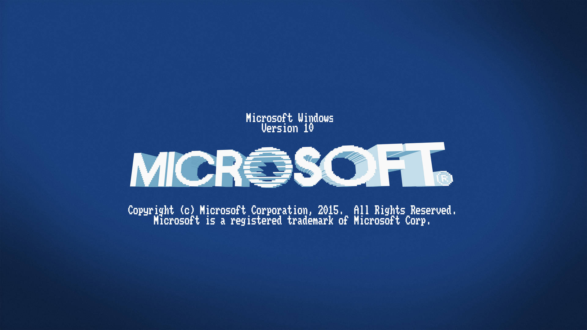Microsoft Windows 10 啟動畫面，藍色漸變背景和白色文字。 — Windows 11 壁紙