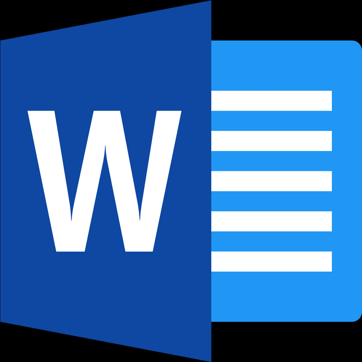 microsoft 桌布 壁紙 — Microsoft Word 標誌，深藍色正方形上有粗體白色 W，旁邊是帶有白色水平線的淺藍色正方形。