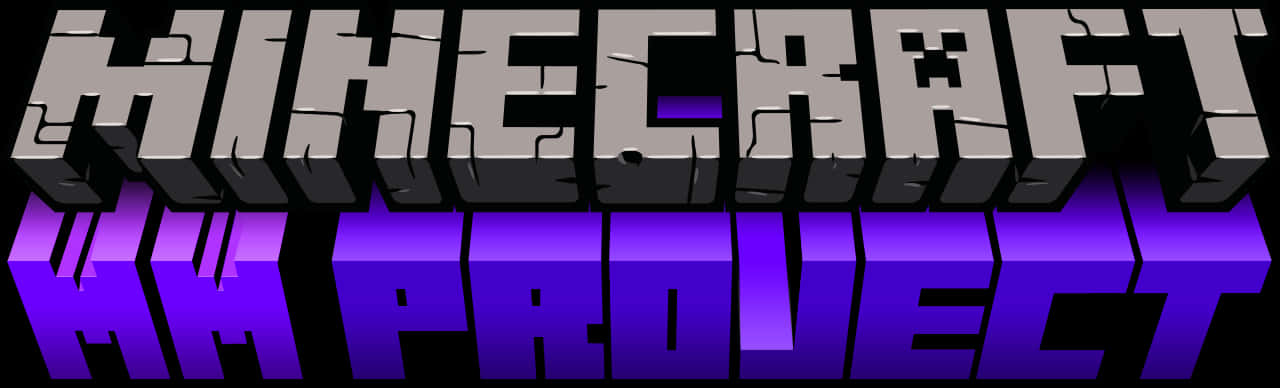 Minecraft 標誌搭配紫色反射 壁紙