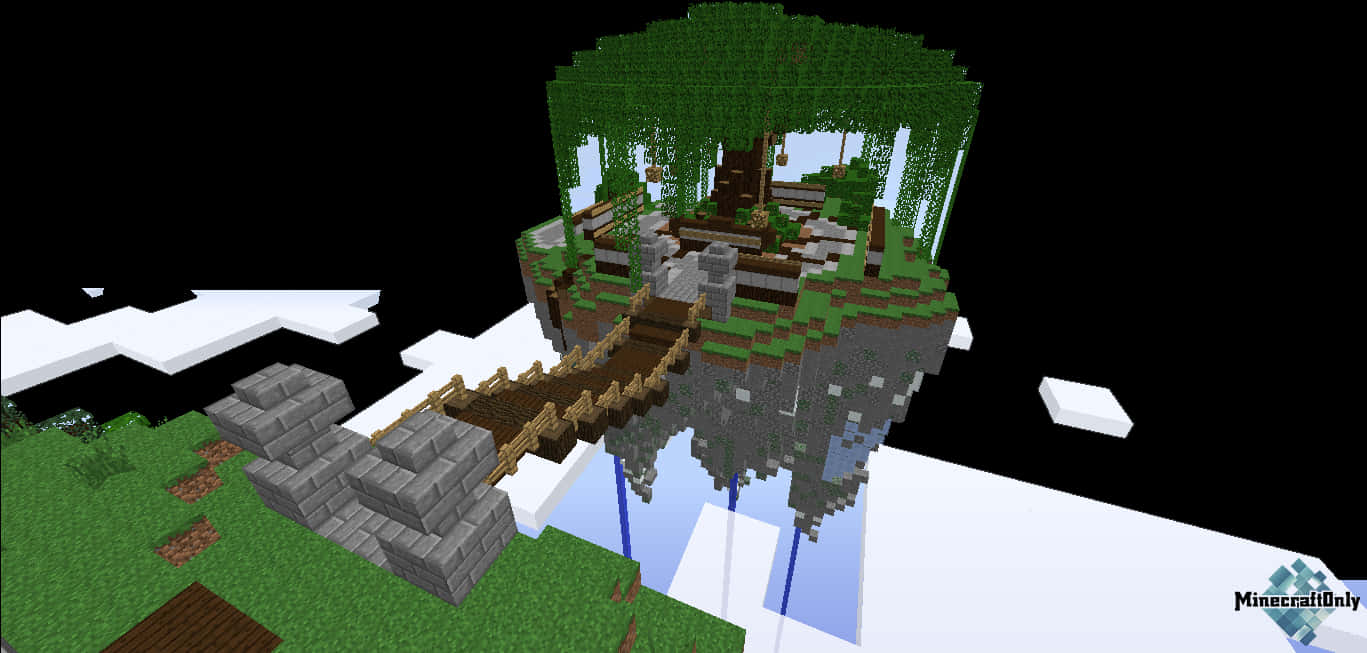 Minecraft 天空島嶼與橋樑 壁紙