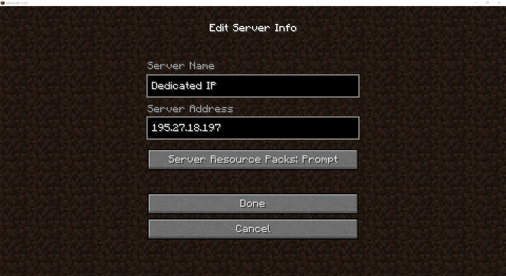 Minecraft Server 桌布 壁紙 — Minecraft 伺服器配置選單，帶有文字欄位和按鈕，背景為石頭紋理。