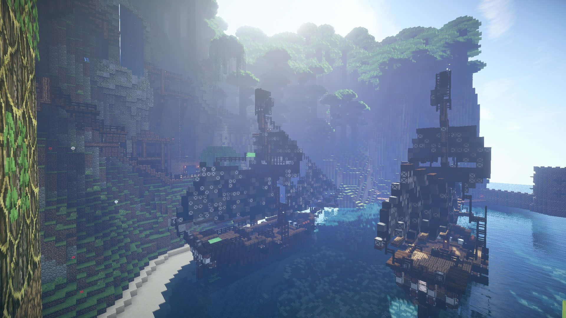 Minecraft 地圖上水中的船 — 最佳我的世界 壁紙