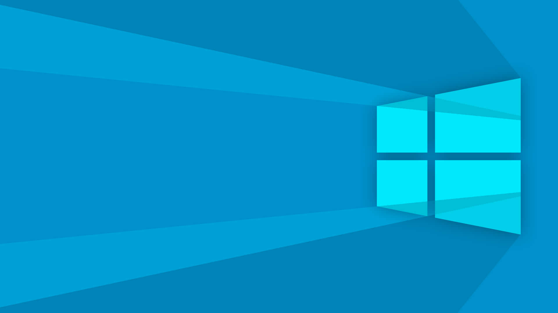 藍色抽象房間，窗戶形狀像Windows標誌。 — Windows 11 壁紙