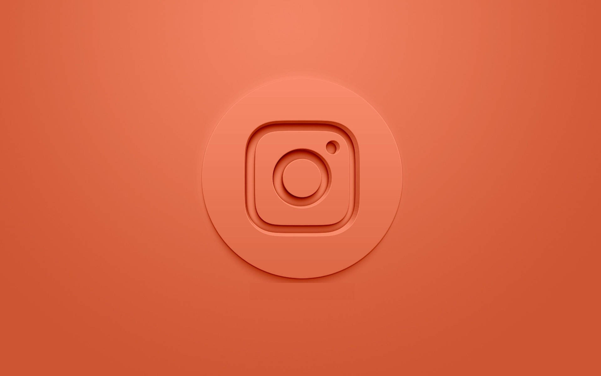 橙色背景上的3D渲染Instagram標誌 — Instagram 壁紙