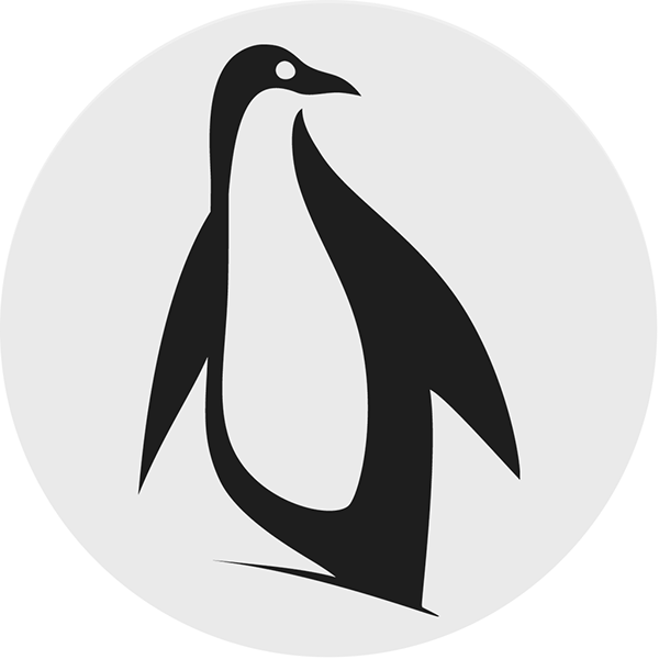 圓圈內的黑白企鵝圖標 — Linux 壁紙