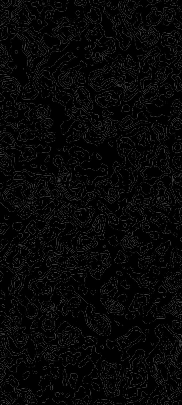  壁紙 — 極簡黑色背景，帶有複雜的白色輪廓線，形成抽象地形圖案。