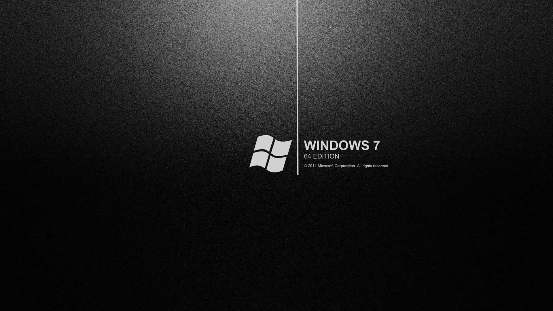Windows 7 64 Edition 標誌和文字在紋理深色背景上。 — Windows 11 壁紙