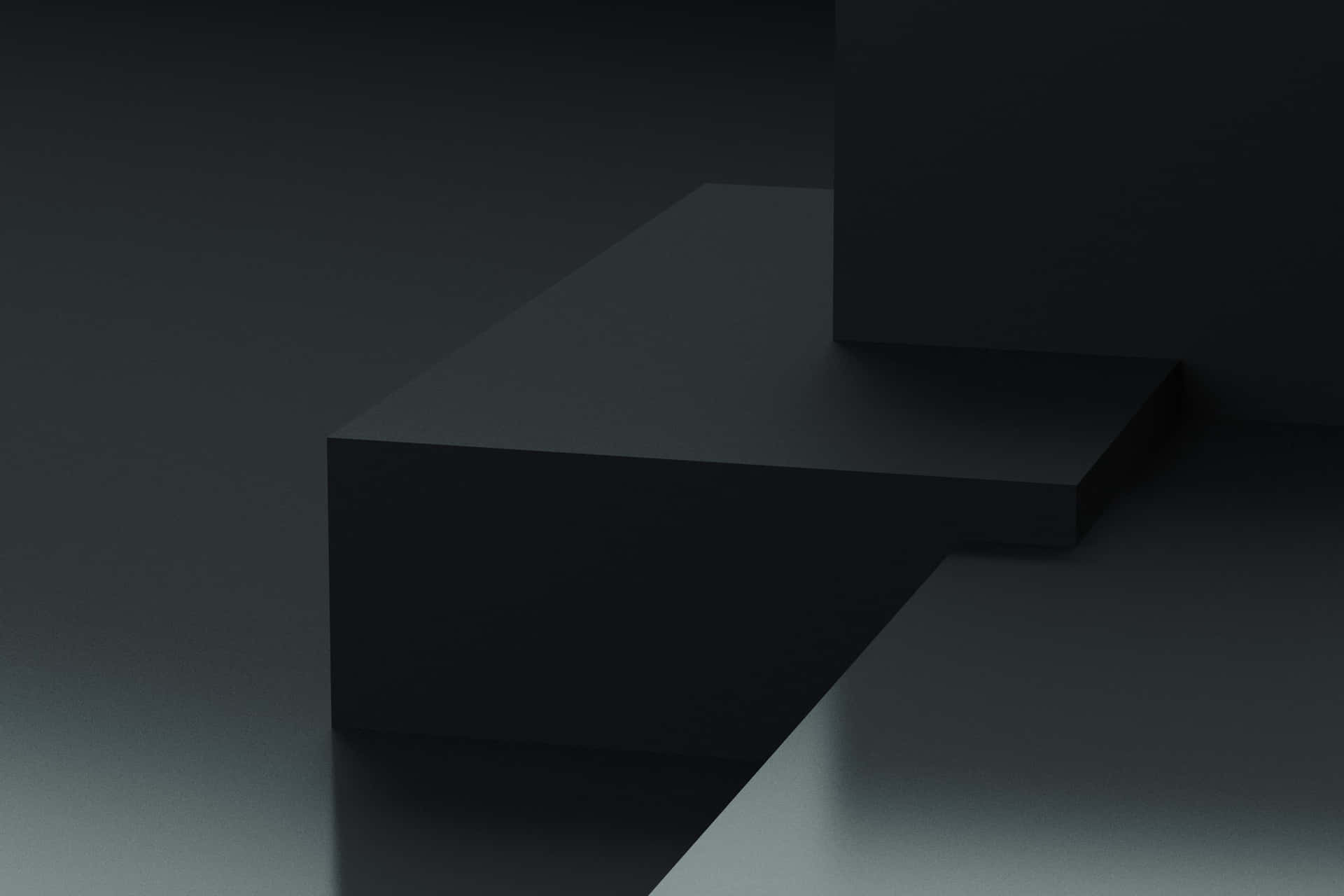 在極簡工作室中帶有柔和陰影的抽象深色幾何形狀。 — 3D 壁紙