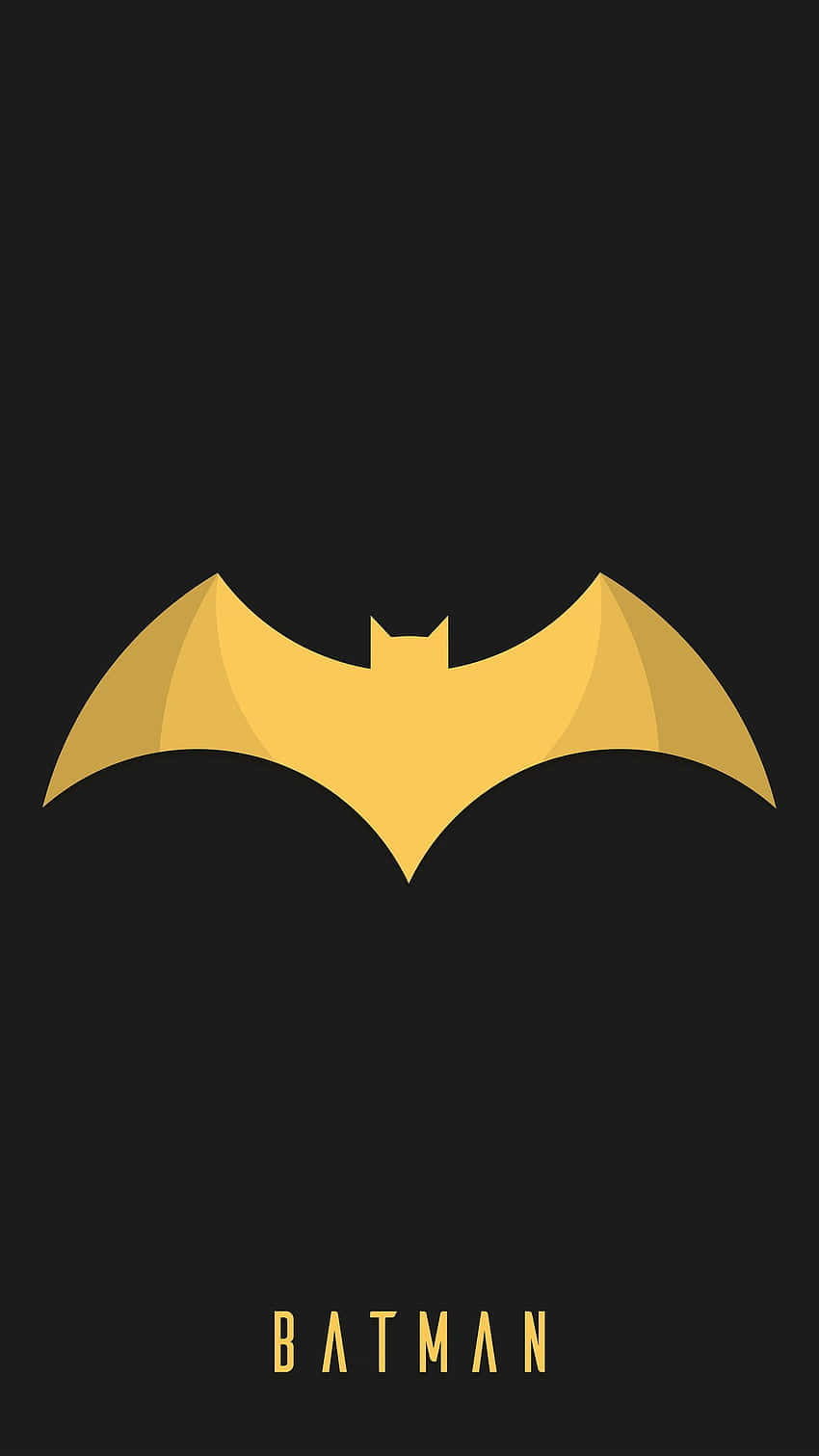  壁紙 — 一個極簡金色蝙蝠標誌，居中於黑色背景上，下方有「BATMAN」文字。