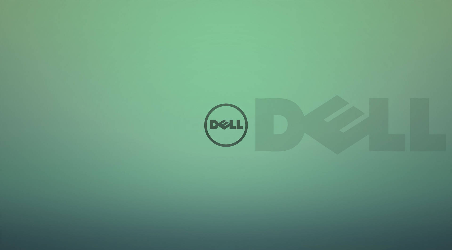 Dell標誌在綠色漸變背景上 — Dell 壁紙