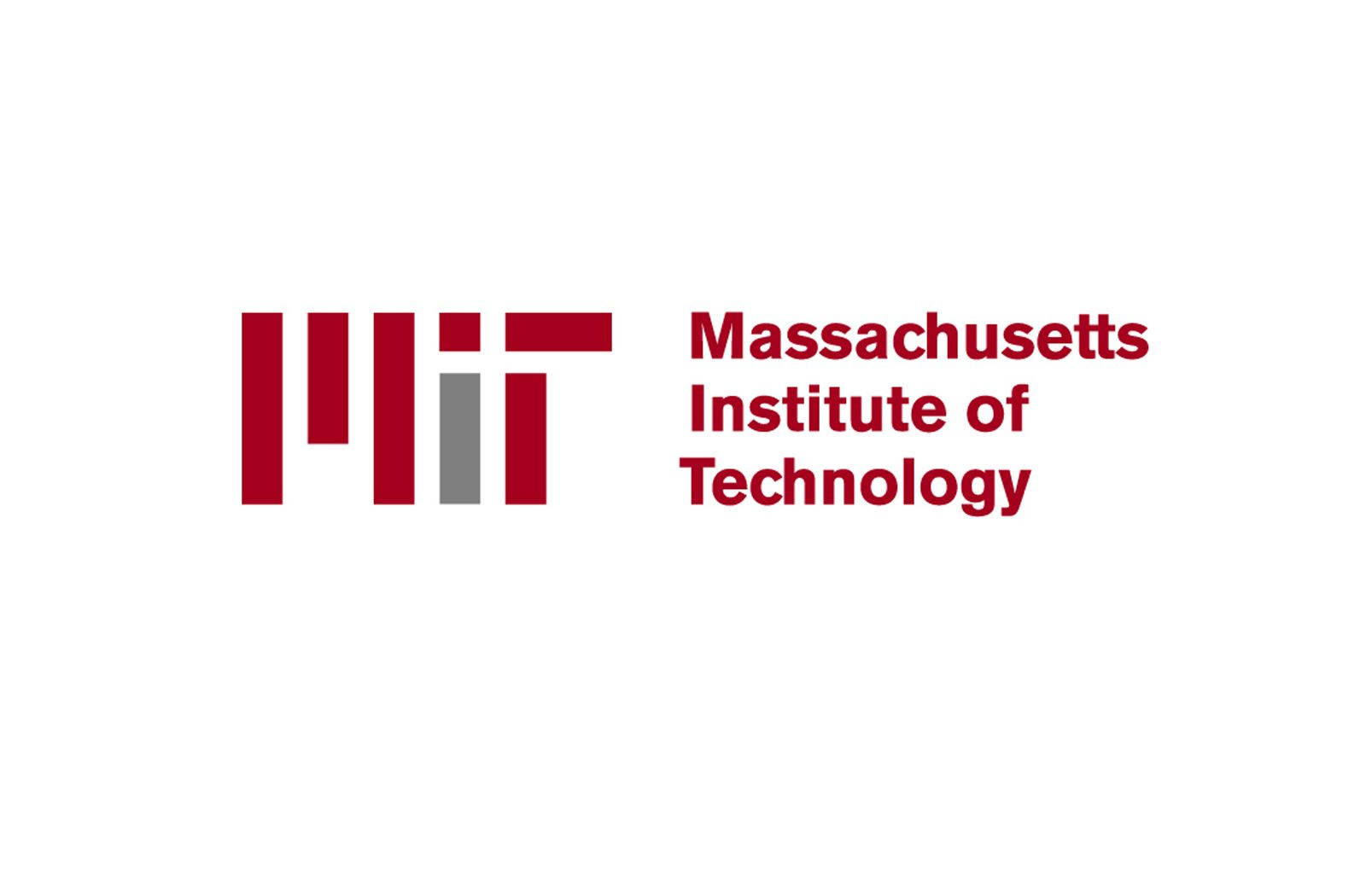 標誌 桌布 壁紙 — MIT 標誌以粗體紅色和灰色字母顯示在潔淨的白色背景上。