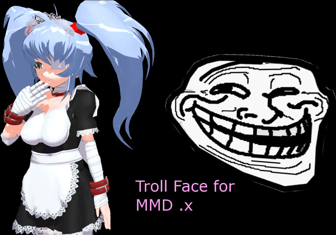 MMD角色搭配Troll Face表情 — 奇幻 壁紙