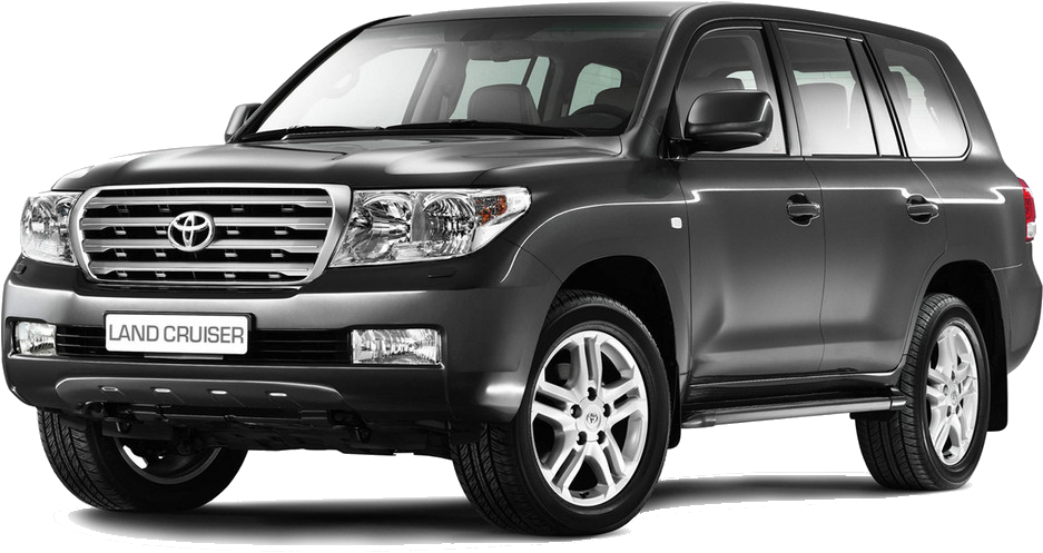 磨砂灰色豐田 Land Cruiser SUV，帶有鍍鉻格柵和合金輪圈。 — Toyota Supra 壁紙