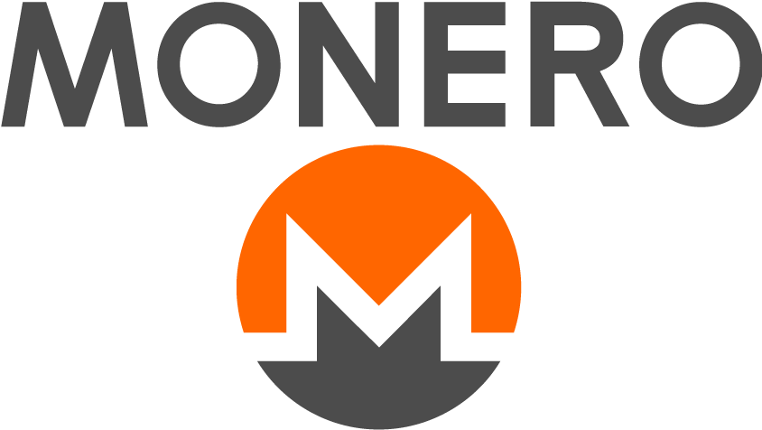Cryptocurrency 桌布 壁紙 — Monero 標誌在黑色背景上有一個圓圈內大膽的橙色和灰色 'M'。