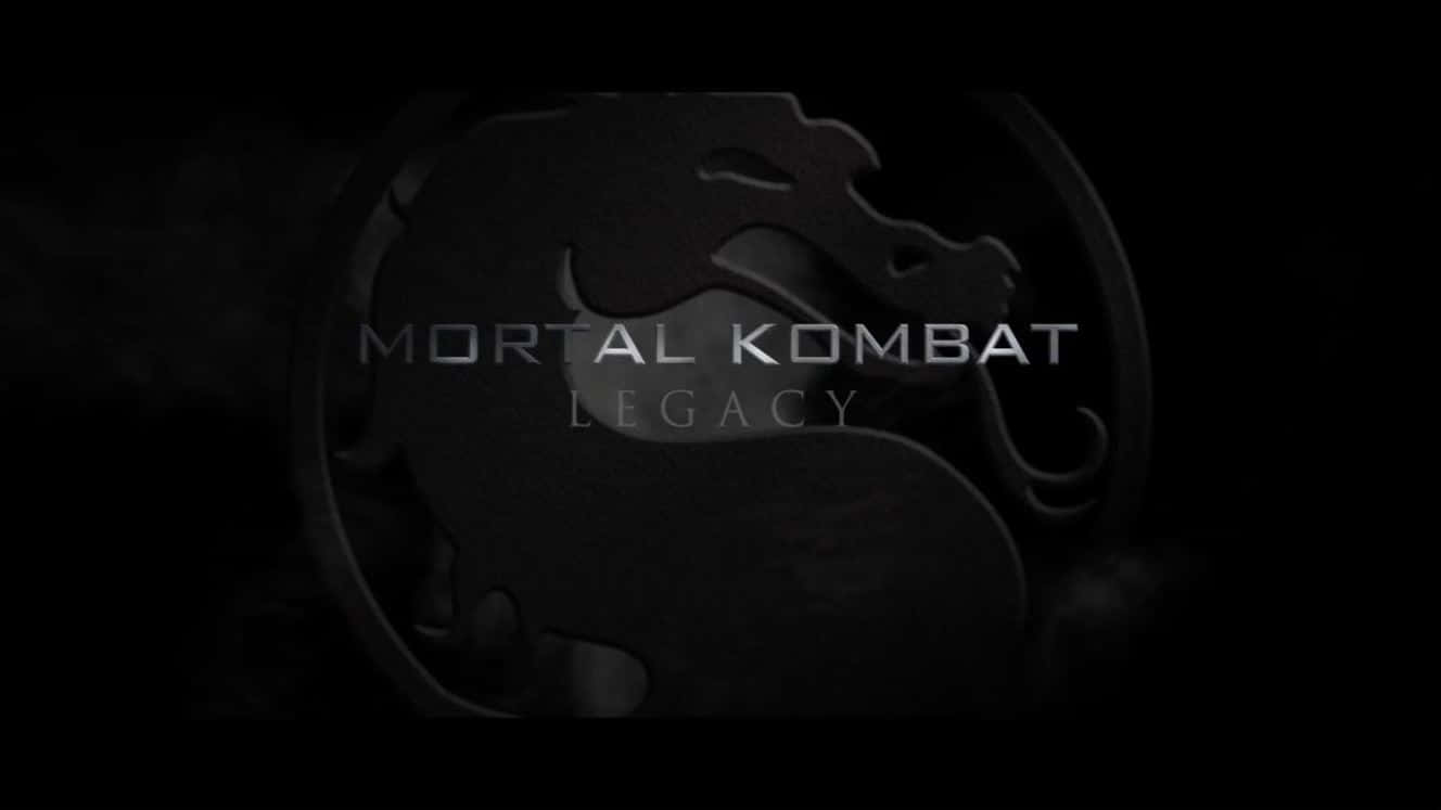 Mortal Kombat Legacy 桌布 壁紙 — Mortal Kombat Legacy 的黑暗電影風格標誌，帶有風格化的龍形徽章，在黑色背景上微弱發光。