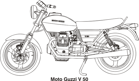 Moto Guzzi V50 輪廓線稿 壁紙