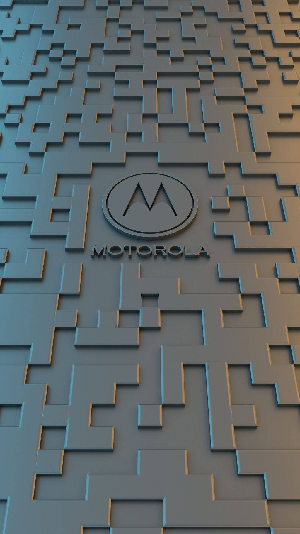 摩托羅拉 桌布 壁紙 — Motorola 標誌居中於幾何3D瓷磚牆上，帶有漸變照明。