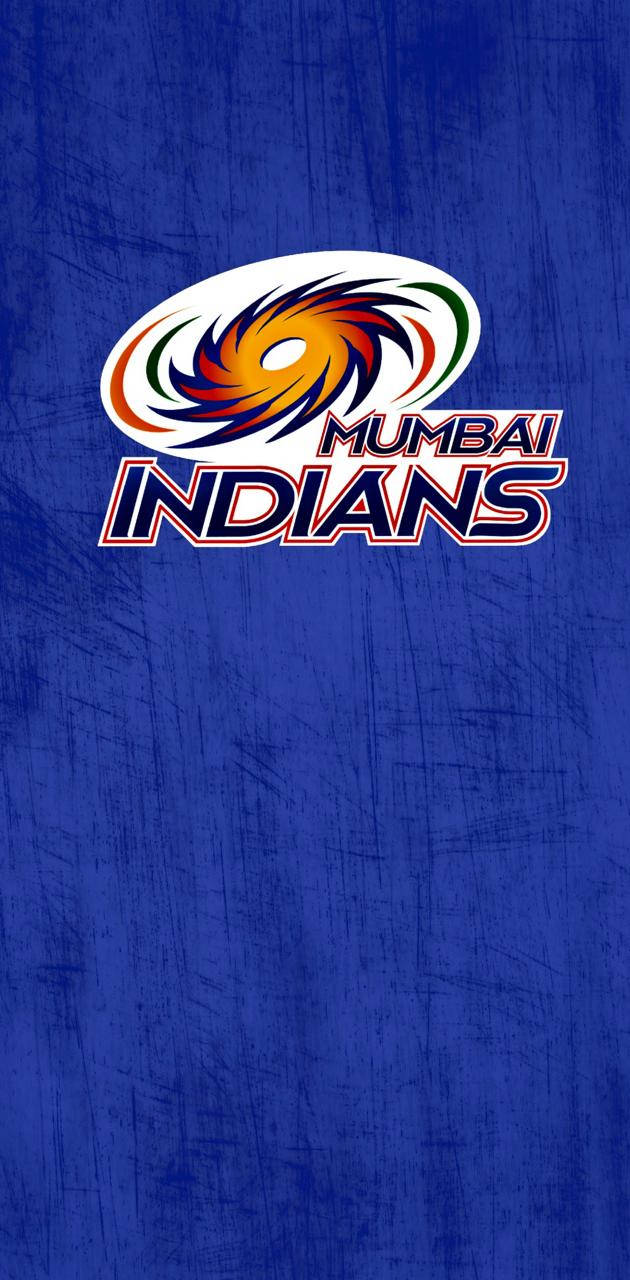 Mumbai Indians 板球隊標誌在紋理藍色背景上。 — 印度板球 壁紙