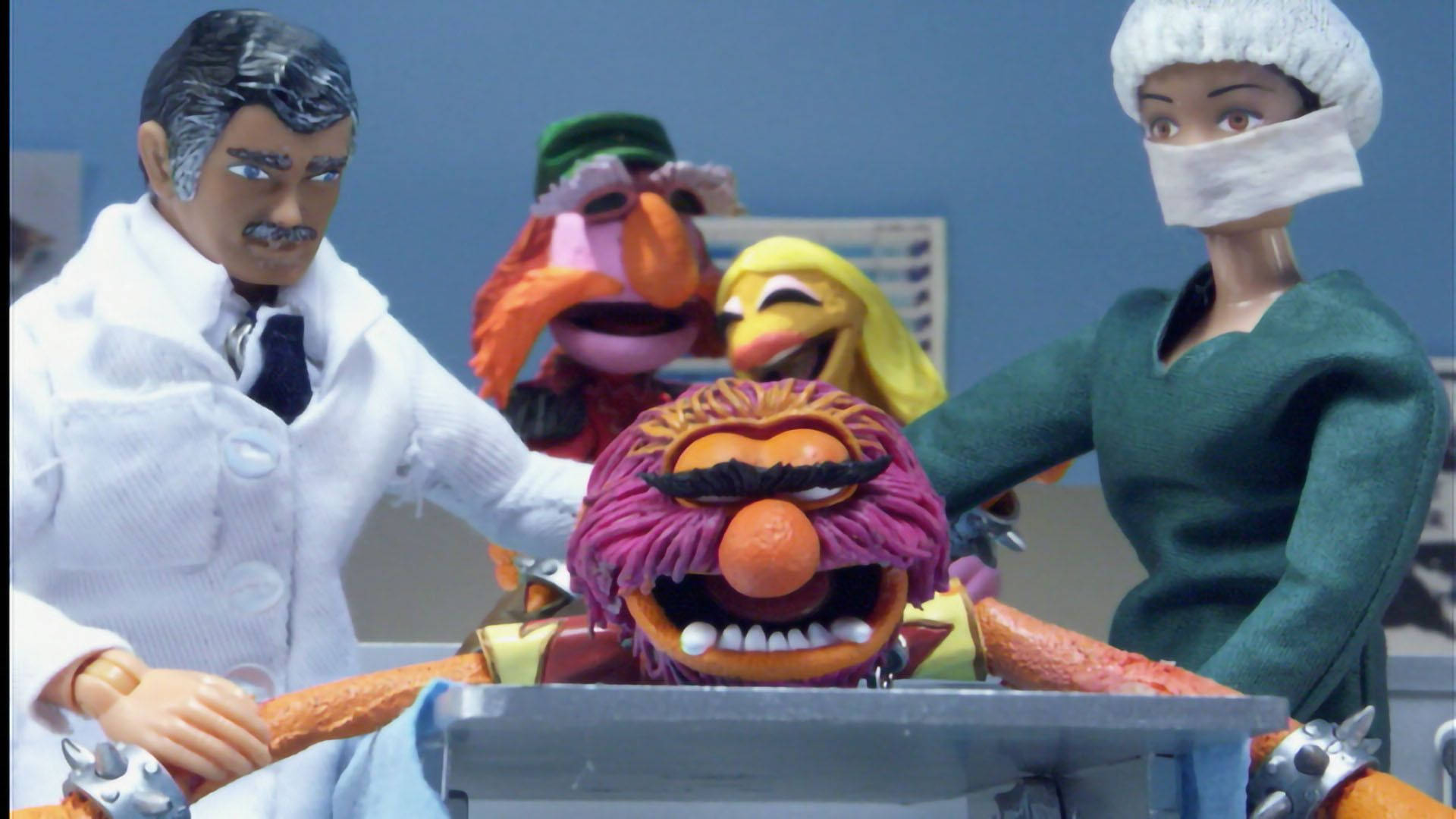 動畫 桌布 壁紙 — Muppet 角色在醫療場景中，外科醫生和護士在手術台上照顧病人。