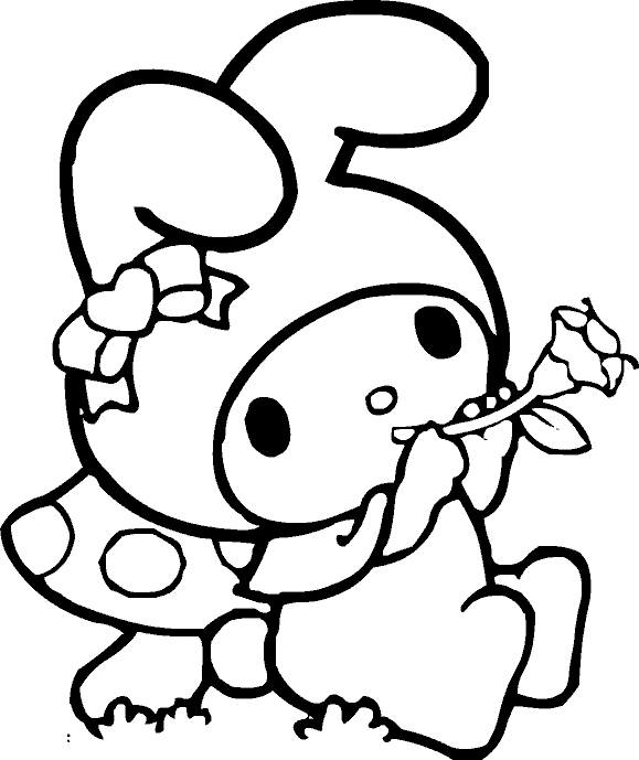 My Melody 繪畫線稿 壁紙