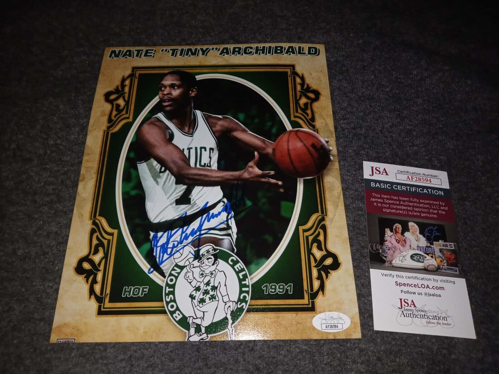 Nate 'Tiny' Archibald 波士頓塞爾提克 1991 HOF 籃球卡，附JSA認證簽名。 — NBA 壁紙