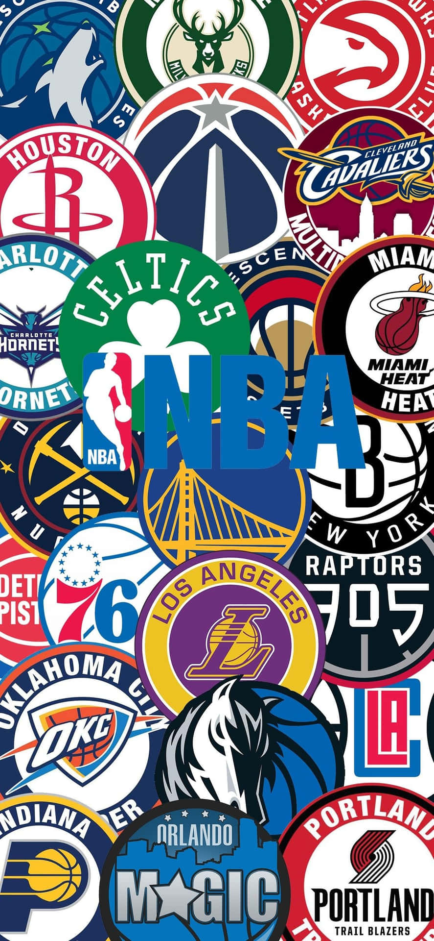 色彩大膽、設計動感的NBA球隊標誌壁紙。 — NBA標誌 壁紙