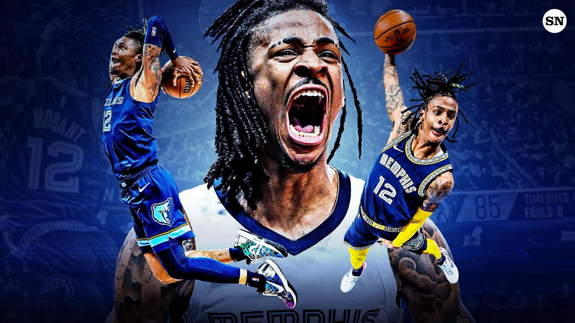 NBA球員留著辮子頭與一位籃球選手 壁紙