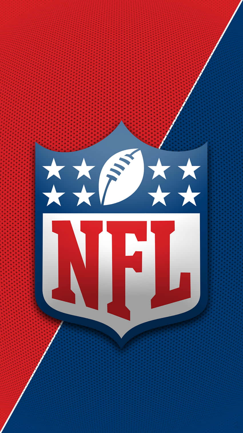 NFL 桌布 壁紙 — NFL 標誌居中於紅色和藍色紋理背景，帶有對角分割。