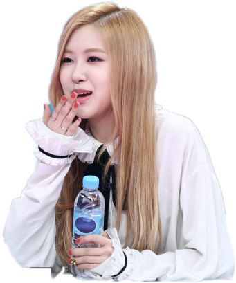 年輕金髮女性微笑著拿著水瓶。 — Blackpink 壁紙